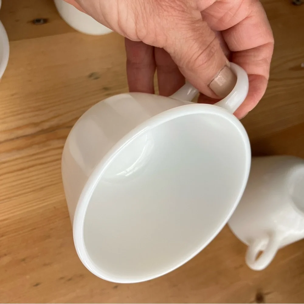 Vintage Corning Pyrex 8 ounce C-Handle Tea Cups or Coffee Cups Set of Four